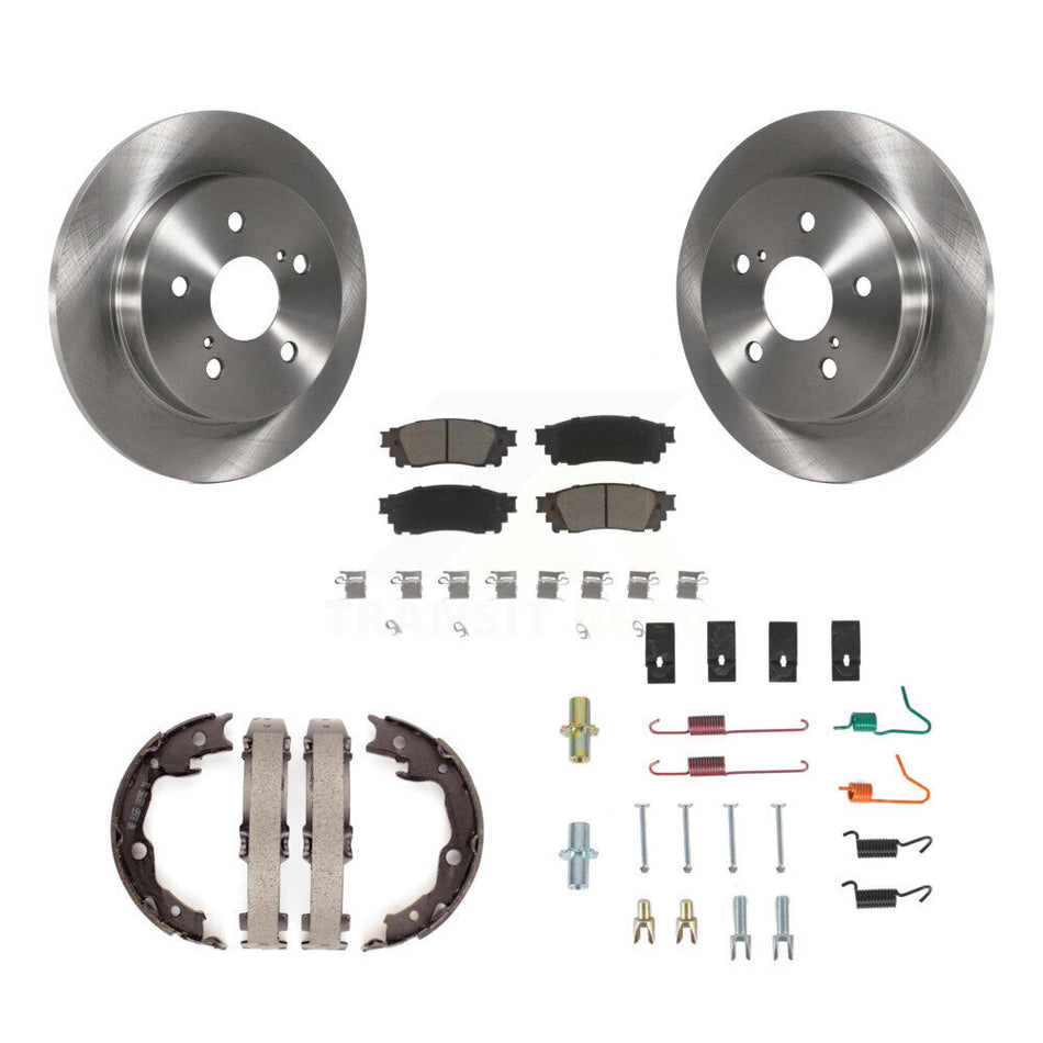 Rear Disc Rotors Ceramic Pads Parking Brake Shoes And Hardware Kit For Toyota Camry K8C-104771