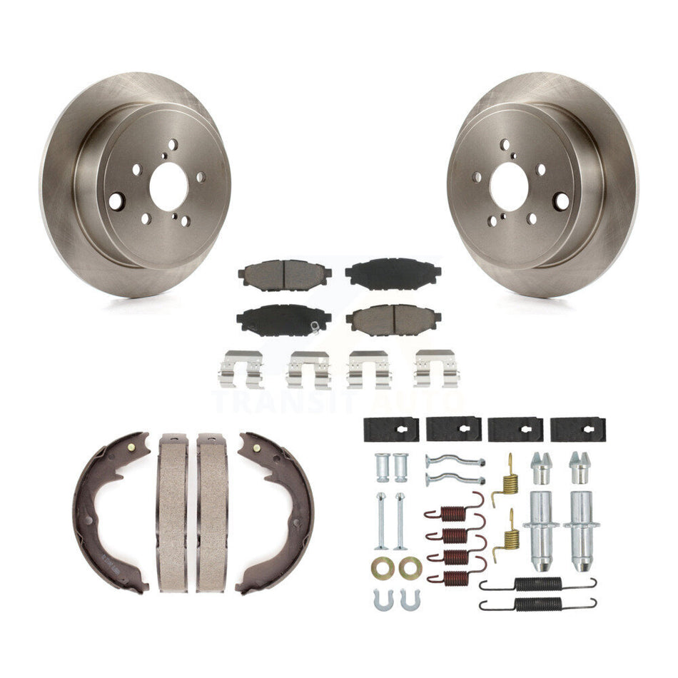 Rear Disc Rotors Ceramic Pads Parking Brake Shoes And Hardware Kit For Subaru Impreza K8C-104774