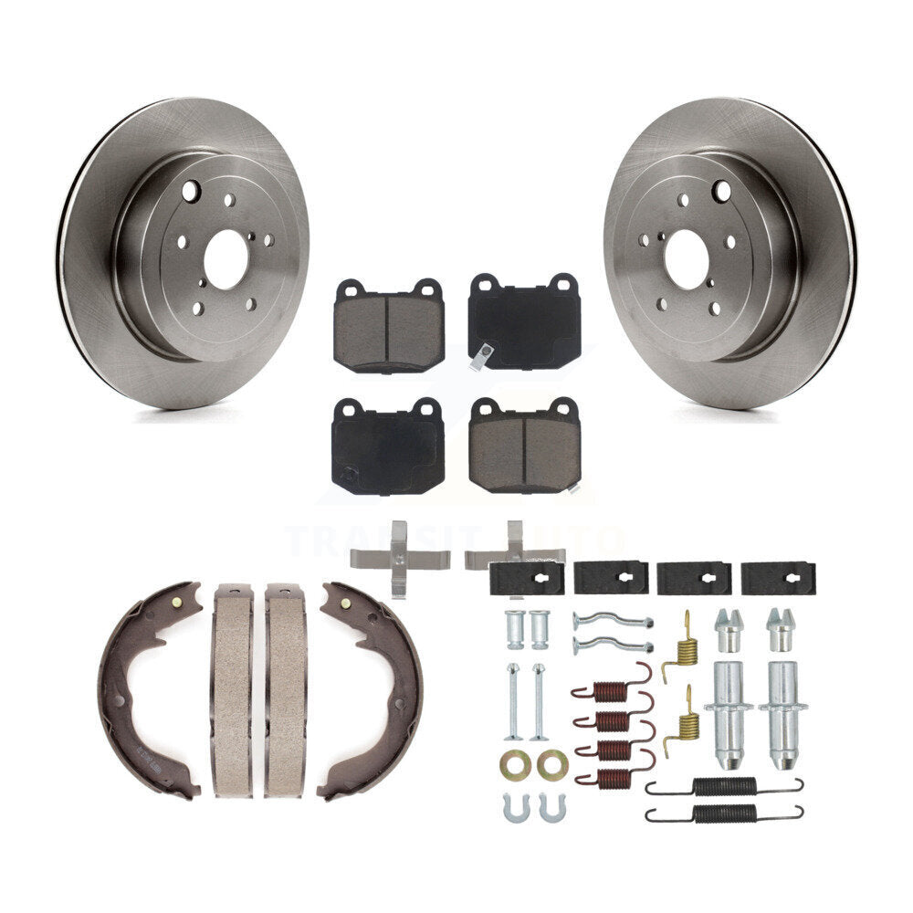 Rear Disc Rotors Ceramic Pads Parking Brake Shoes And Hardware Kit For Subaru Impreza K8C-104775