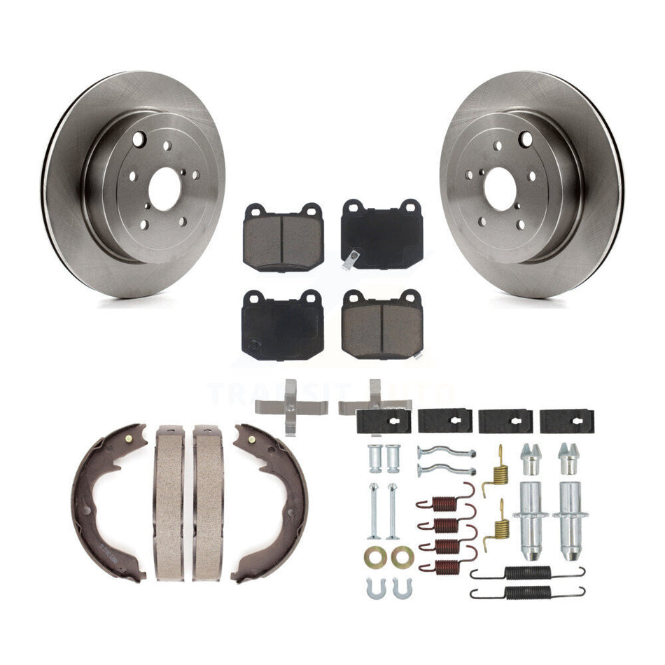 Rear Disc Rotors Ceramic Pads Parking Brake Shoes And Hardware Kit For Subaru Impreza K8C-104775