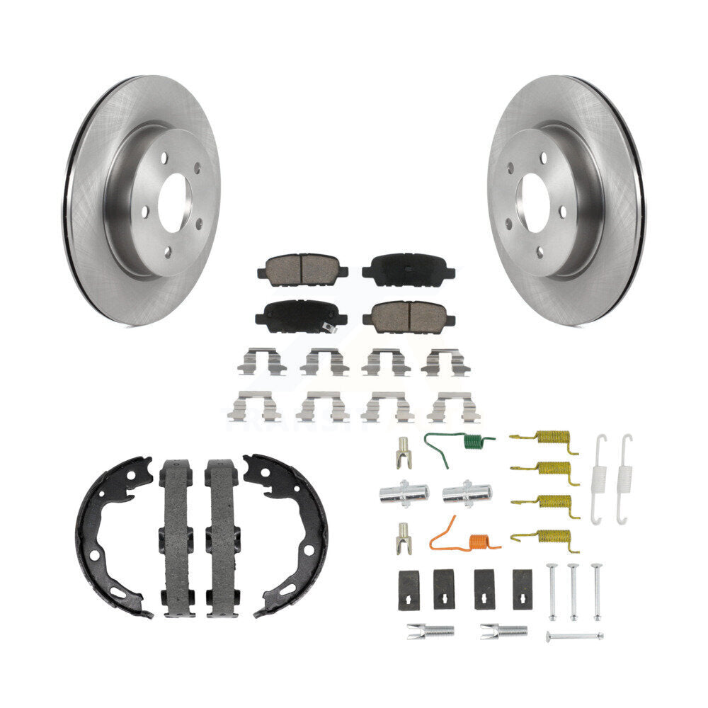 Rear Disc Rotors Ceramic Pads Parking Shoes & Hardware Kit For 2019 Nissan Rogue Sport SL K8C-104776