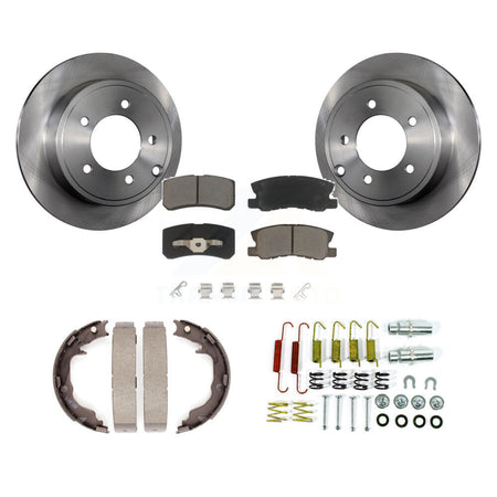 Rear Disc Rotors Ceramic Pads Parking Brake Shoes & Hardware Kit For Jeep Patriot Compass K8C-104787