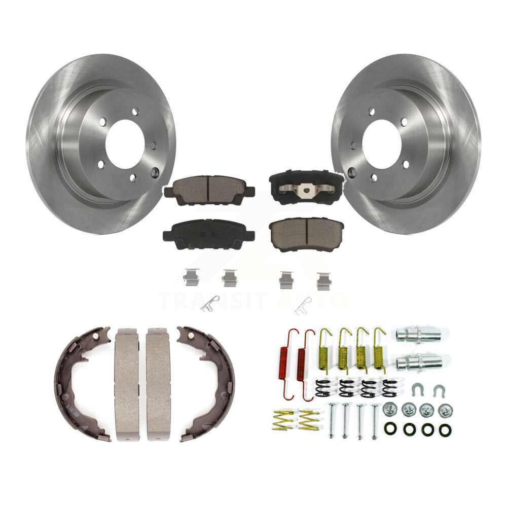Rear Disc Rotors Ceramic Pads Parking Brake Shoes & Hardware Kit For Jeep Patriot Compass K8C-104788