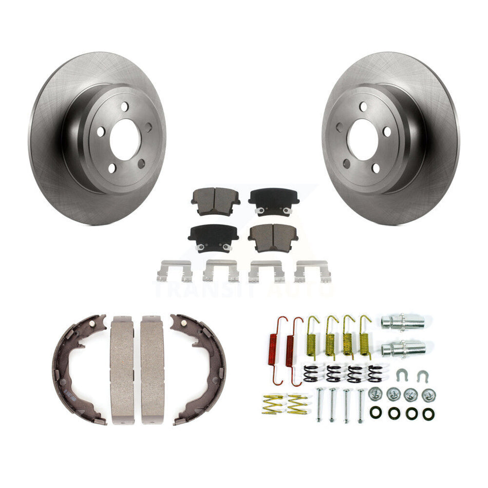 Rear Disc Rotors Ceramic Pads Parking Brake Shoes And Hardware Kit For Dodge Avenger K8C-104789