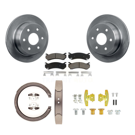 Rear Disc Rotors Ceramic Pads Parking Shoes And Hardware Kit For Chevrolet Suburban 2500 K8C-104792
