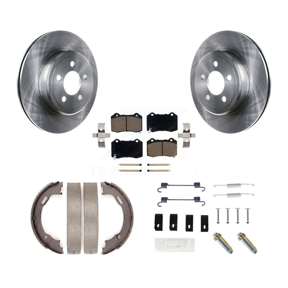 Rear Disc Rotors Ceramic Pads Parking Brake Shoes And Hardware Kit For Chrysler 300 K8C-104794