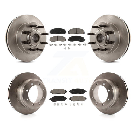 Front Rear Brake Rotors & Ceramic Pad Kit For Ford F-250 Super Duty With Dual Wheels K8C-104812
