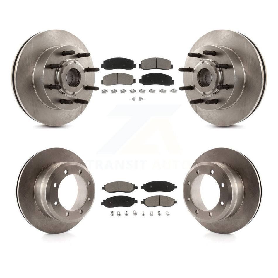 Front Rear Brake Rotors & Ceramic Pad Kit For Ford F-250 Super Duty With Dual Wheels K8C-104812