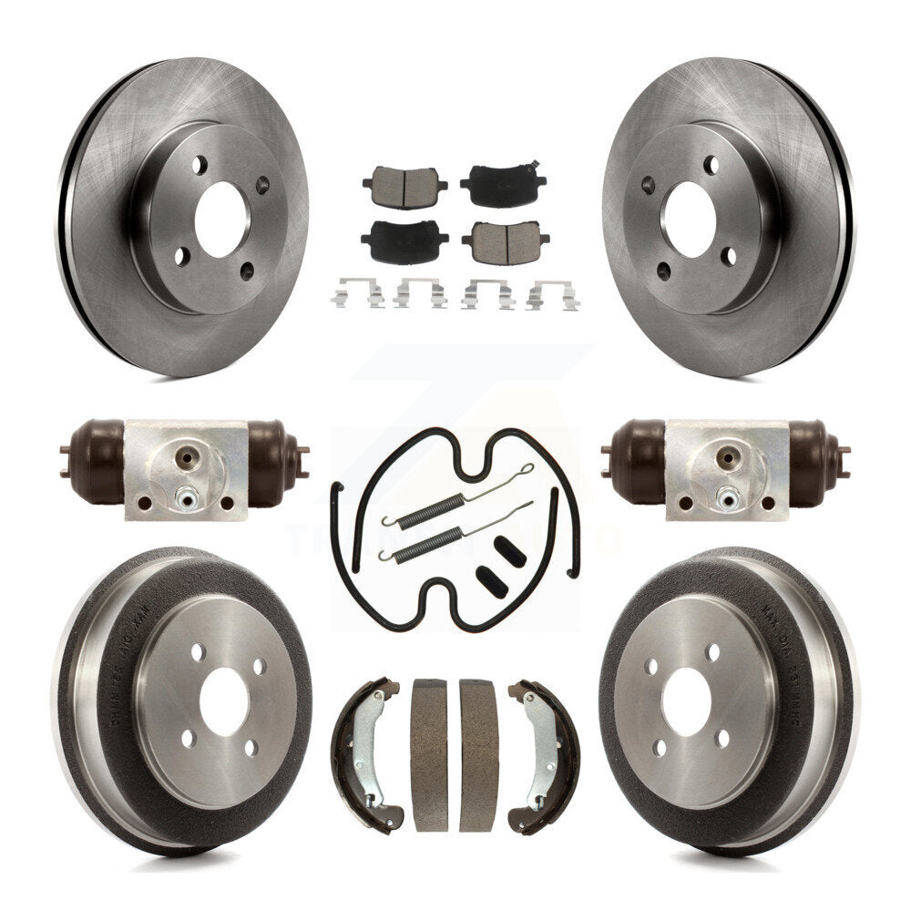 Front Rear Brake Rotor Ceramic Pad & Drum Kit (9Pc) For 07-08 Pontiac G5 Disc rear brakes K8C-104814