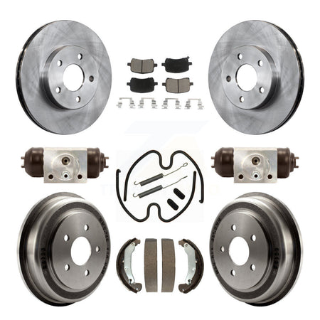 Front Rear Brake Rotor Ceramic Pad & Drum Kit (9Pc) For 07-08 Pontiac G5 Disc rear brakes K8C-104815