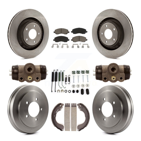 Front Rear Disc Brake Rotor Ceramic Pad Drum Kit (9Pc) For 2008-2009 Dodge Caliber SXT/SE K8C-104817