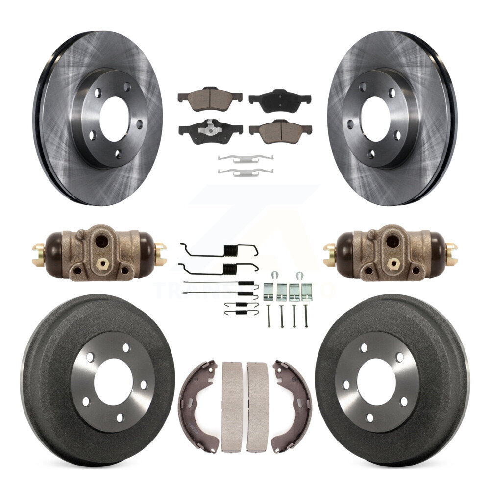 Front Rear Disc Brake Rotors Ceramic Pads And Drum Kit (9Pc) For Mercury Mariner K8C-104818