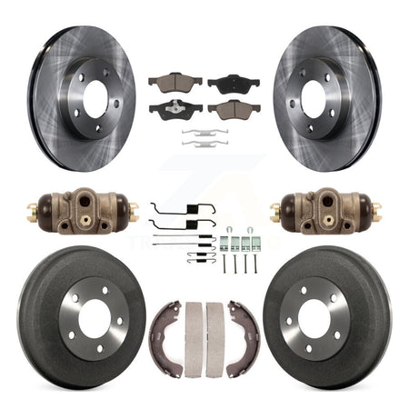 Front Rear Disc Brake Rotors Ceramic Pads And Drum Kit (9Pc) For Mercury Mariner K8C-104818