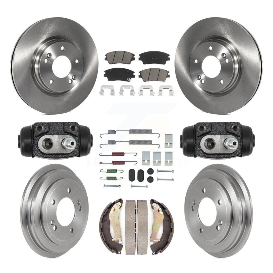 Front Rear Disc Brake Rotor Ceramic Pad Drum Kit (9Pc) For 2017-2019 Hyundai Elantra 1.6L K8C-104825