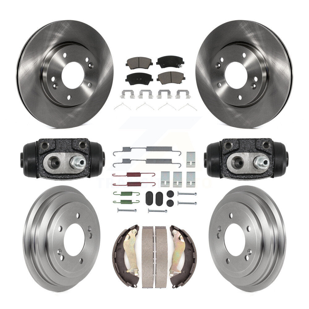 Front Rear Disc Brake Rotors Ceramic Pads And Drum Kit (9Pc) For Hyundai Elantra K8C-104826