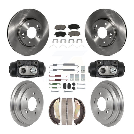 Front Rear Disc Brake Rotors Ceramic Pads And Drum Kit (9Pc) For Hyundai Elantra K8C-104826