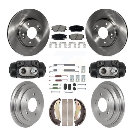 Front Rear Disc Brake Rotors Ceramic Pads And Drum Kit (9Pc) For 2020-2021 Hyundai Venue K8C-104827