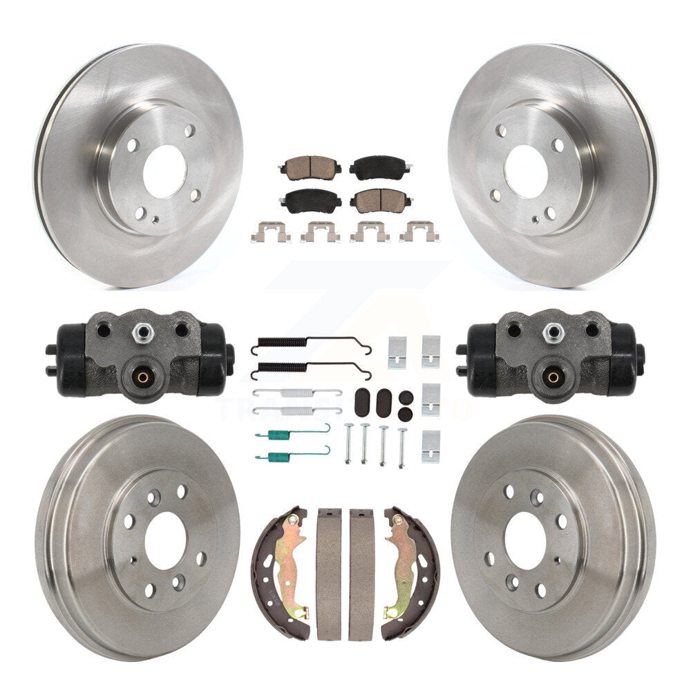 Front Rear Disc Brake Rotors Ceramic Pads And Drum Kit (9Pc) For Toyota Yaris iA Scion K8C-104828