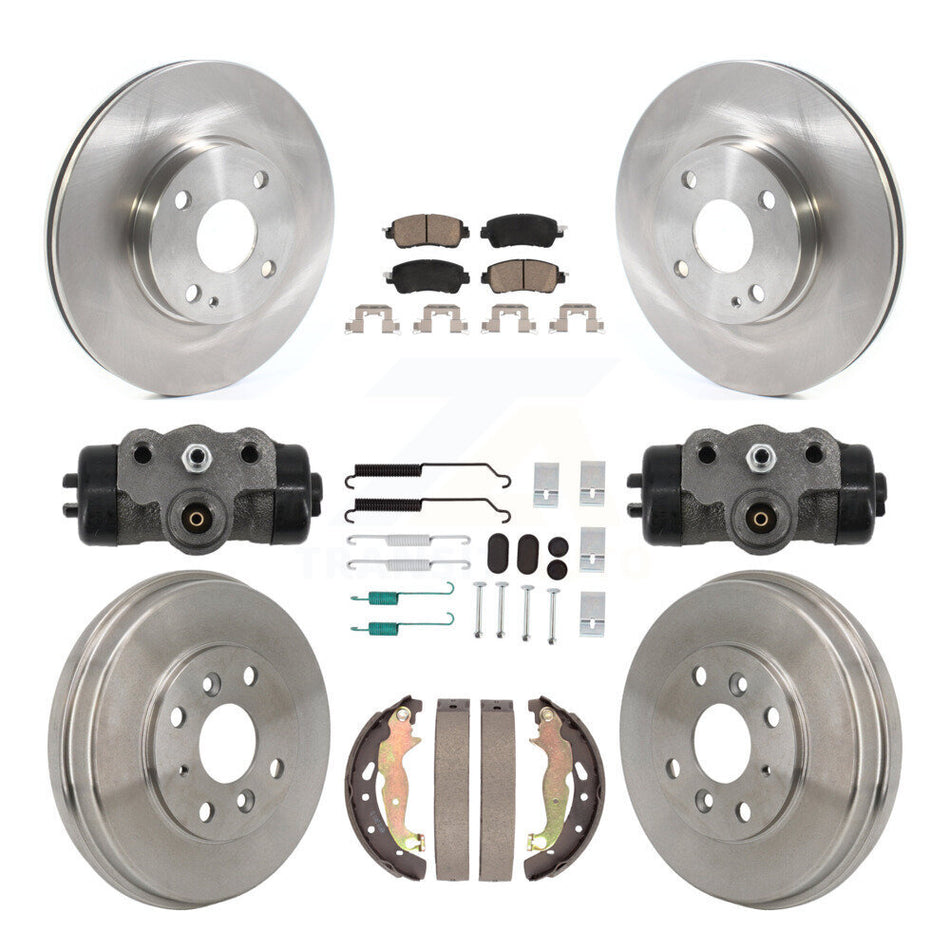 Front Rear Disc Brake Rotors Ceramic Pads And Drum Kit (9Pc) For Toyota Yaris iA Scion K8C-104828