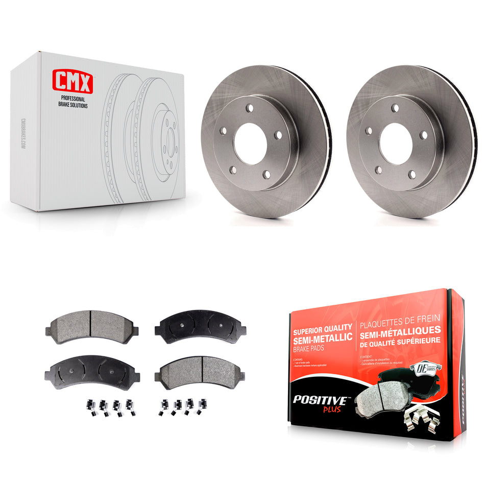 Front Disc Brake Rotors And Semi-Metallic Pads Kit For 1997-1997 Chevrolet Blazer GMC Jimmy 4WD K8F-100002