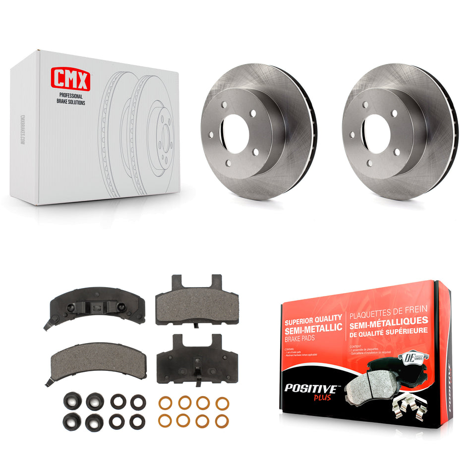 Front Disc Brake Rotors And Semi-Metallic Pads Kit For 1990-2002 Chevrolet Astro GMC Safari AWD K8F-100004