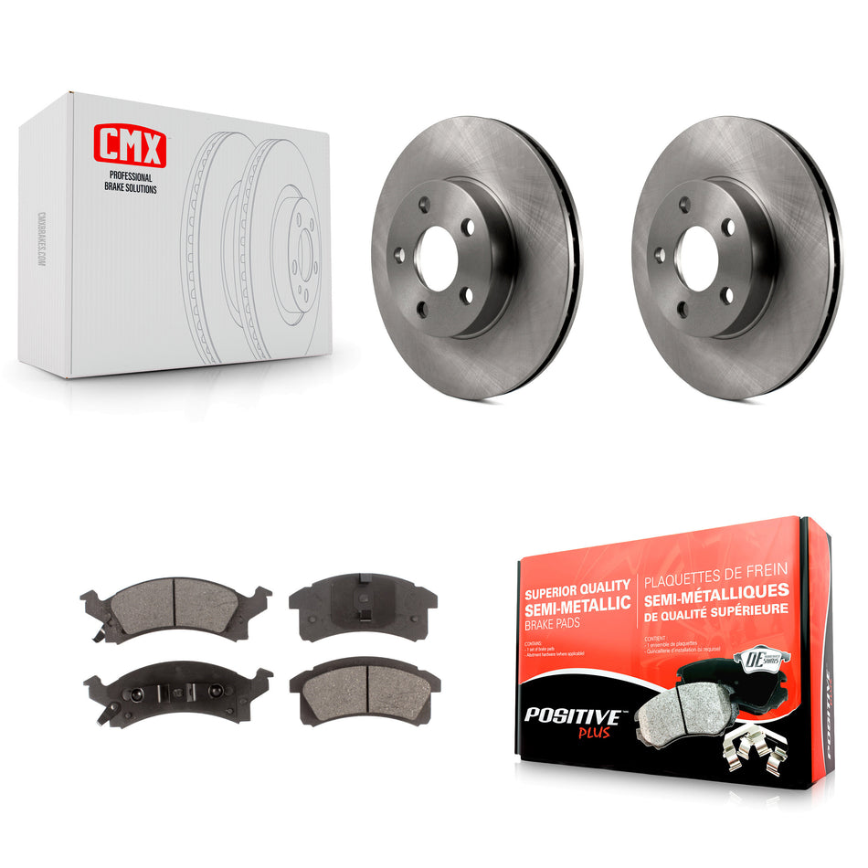 Front Disc Brake Rotors And Semi-Metallic Pads Kit For Chevrolet Cavalier Pontiac Sunfire Grand Am Buick Skylark Corsica Oldsmobile Achieva Beretta Sunbird Cutlass Calais K8F-100005