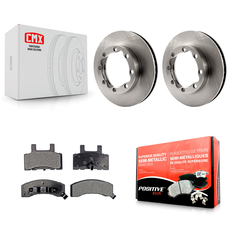 Front Disc Brake Rotors And Semi-Metallic Pads Kit For Chevrolet K2500 Dodge Ram 2500 K1500 Suburban Tahoe GMC K3500 K8F-100009