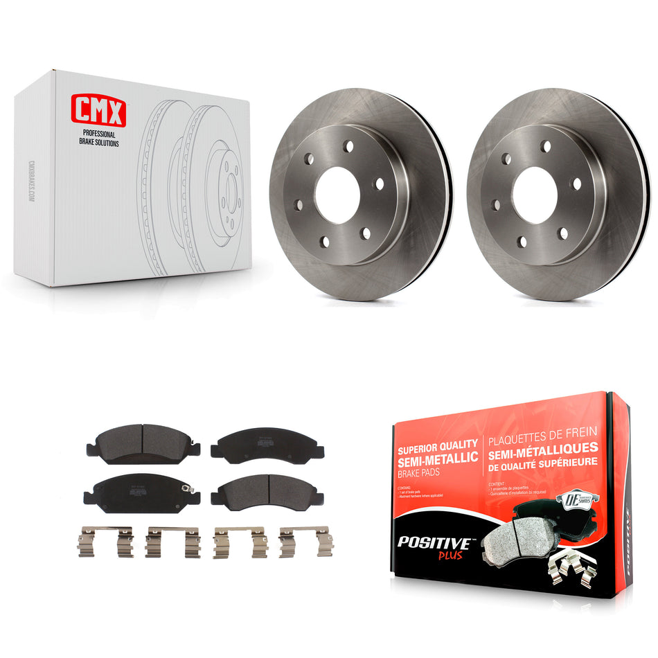 Front Disc Brake Rotors And Semi-Metallic Pads Kit For 2007 GMC Sierra 1500 rear brakes K8F-100018