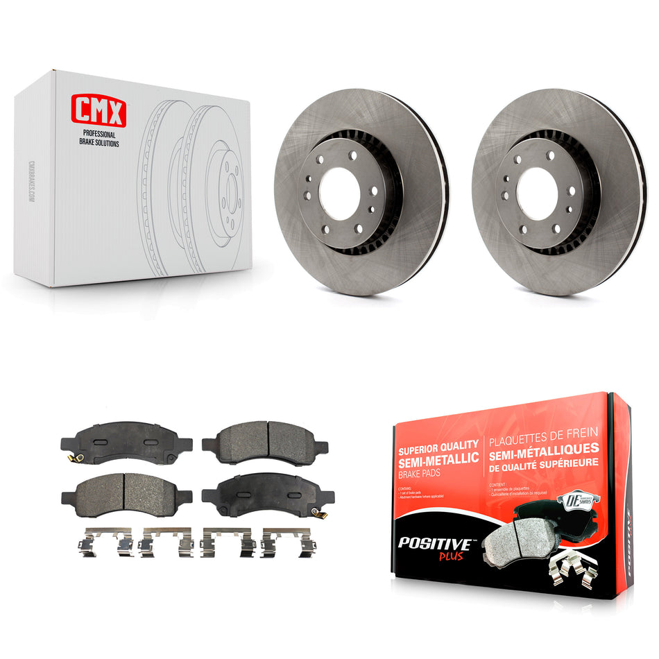 Front Disc Brake Rotors And Semi-Metallic Pads Kit For Chevrolet Trailblazer GMC Envoy EXT XL Buick Rainier Saab 9-7x Isuzu Ascender SSR K8F-100026