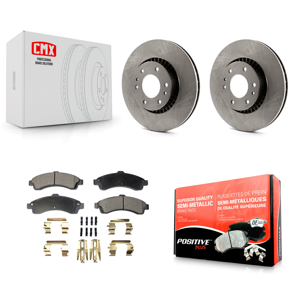 Front Disc Brake Rotors And Semi-Metallic Pads Kit For Chevrolet Trailblazer GMC EXT Envoy XL Buick Rainier XUV SSR Isuzu Ascender Saab 9-7x K8F-100027