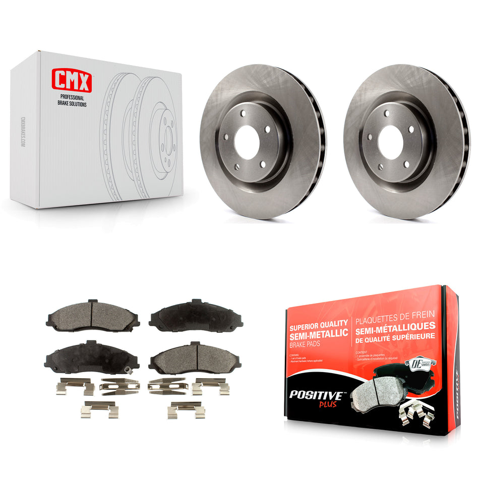 Front Disc Brake Rotors And Semi-Metallic Pads Kit For Chevrolet Corvette Cadillac XLR K8F-100044
