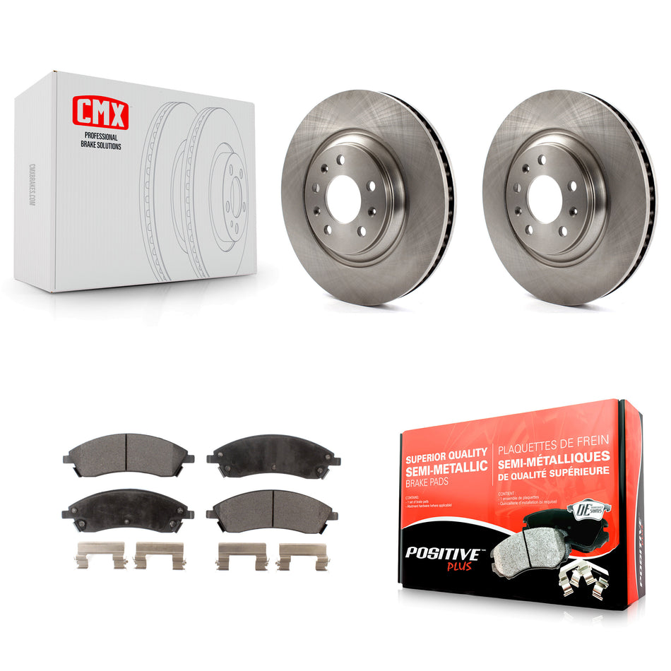 Front Disc Brake Rotors And Semi-Metallic Pads Kit For Cadillac CTS STS Pontiac Bonneville K8F-100046