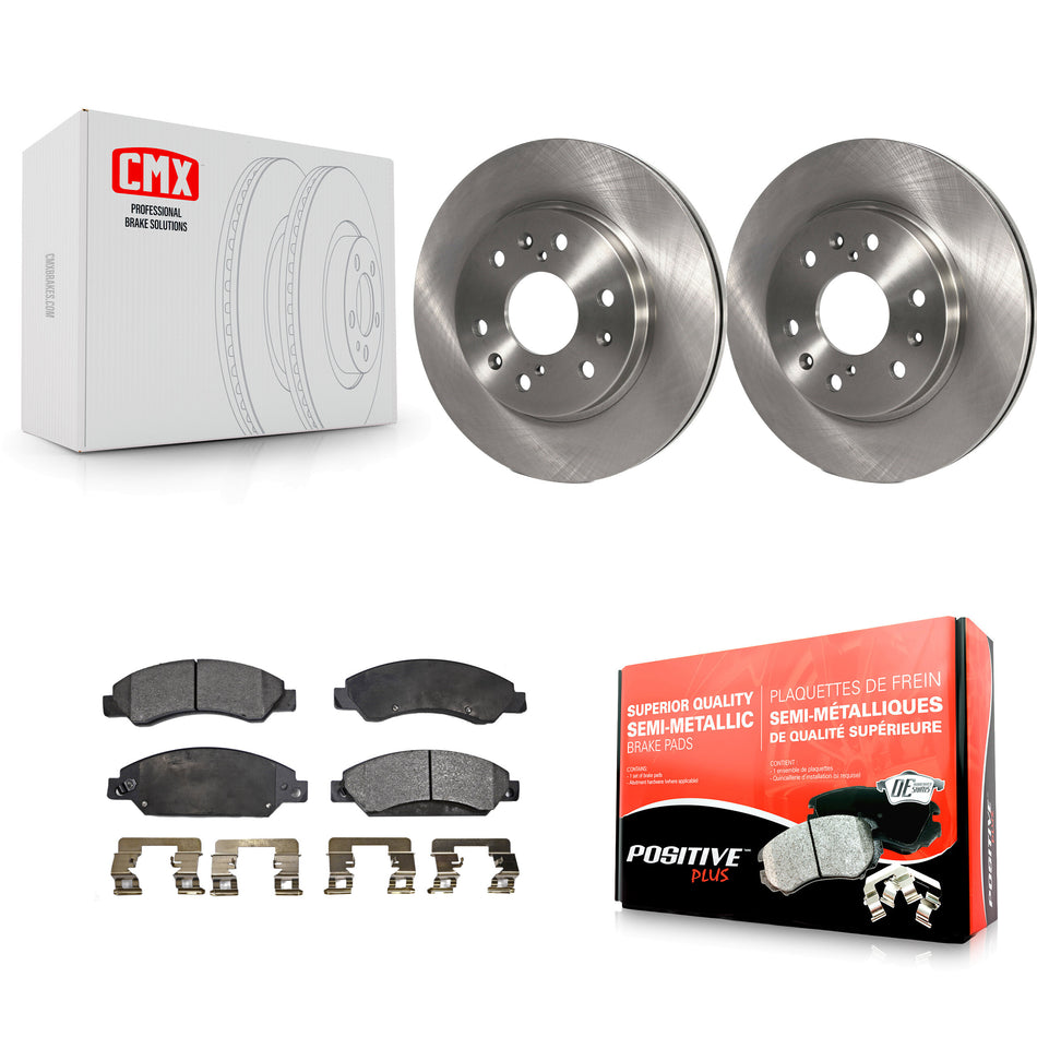 Front Disc Brake Rotors And Semi-Metallic Pads Kit For 2007-2007 Chevrolet Tahoe GMC Suburban 1500 Yukon Cadillac Avalanche XL Escalade ESV EXT K8F-100047