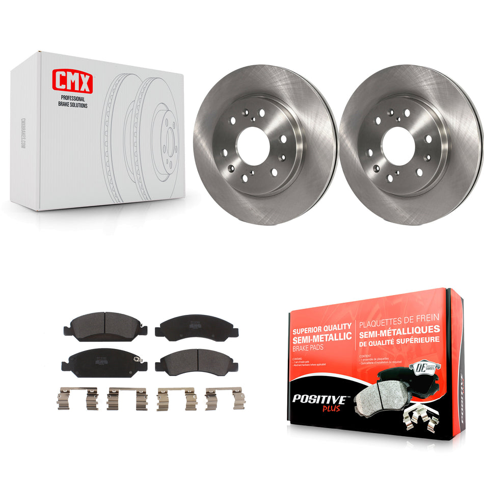 Front Disc Brake Rotor Semi-Metallic Pad Kit For Chevrolet Silverado 1500 GMC Sierra Tahoe Cadillac Yukon Suburban Escalade XL Classic XTS Avalanche ESV Express LD EXT Savana K8F-100048