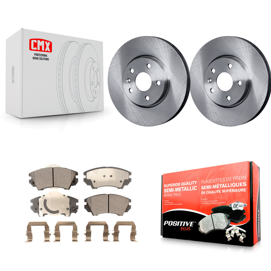 Front Disc Brake Rotors And Semi-Metallic Pads Kit For 2010-2015 Chevrolet Camaro LT LS K8F-100075