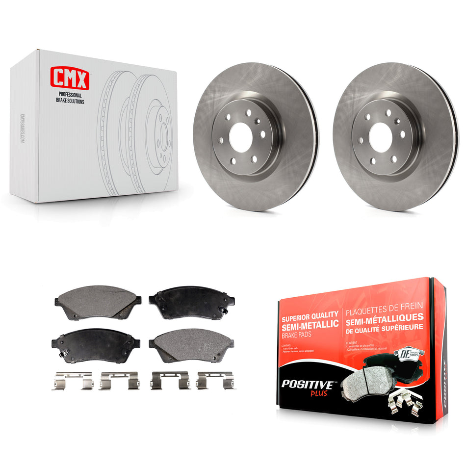Front Disc Brake Rotors And Semi-Metallic Pads Kit For Cadillac SRX Saab 9-4X K8F-100080