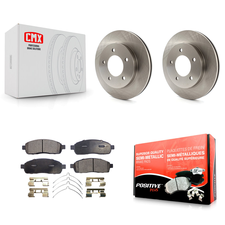 Front Disc Brake Rotors And Semi-Metallic Pads Kit For 2004 Ford F-150 4WD With 5 Lug Wheels K8F-100105