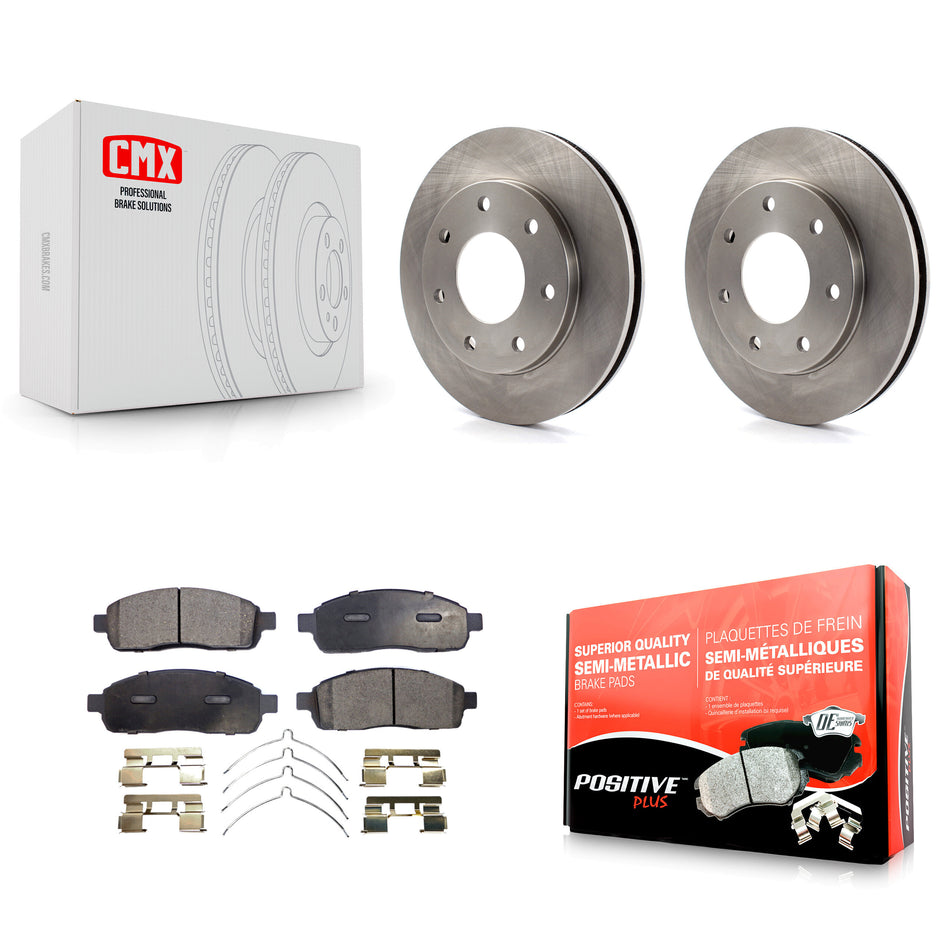 Front Disc Brake Rotors And Semi-Metallic Pads Kit For 2004 Ford F-150 4WD With 7 Lug Wheels 11th Digit Of Vin Is C K8F-100108
