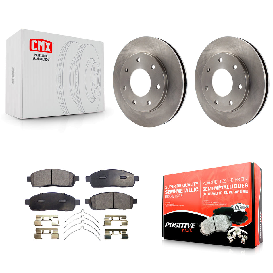 Front Disc Brake Rotors And Semi-Metallic Pads Kit For 2004 Ford F-150 4WD With 7 Lug Wheels 11th Digit Of Vin Is C K8F-100108