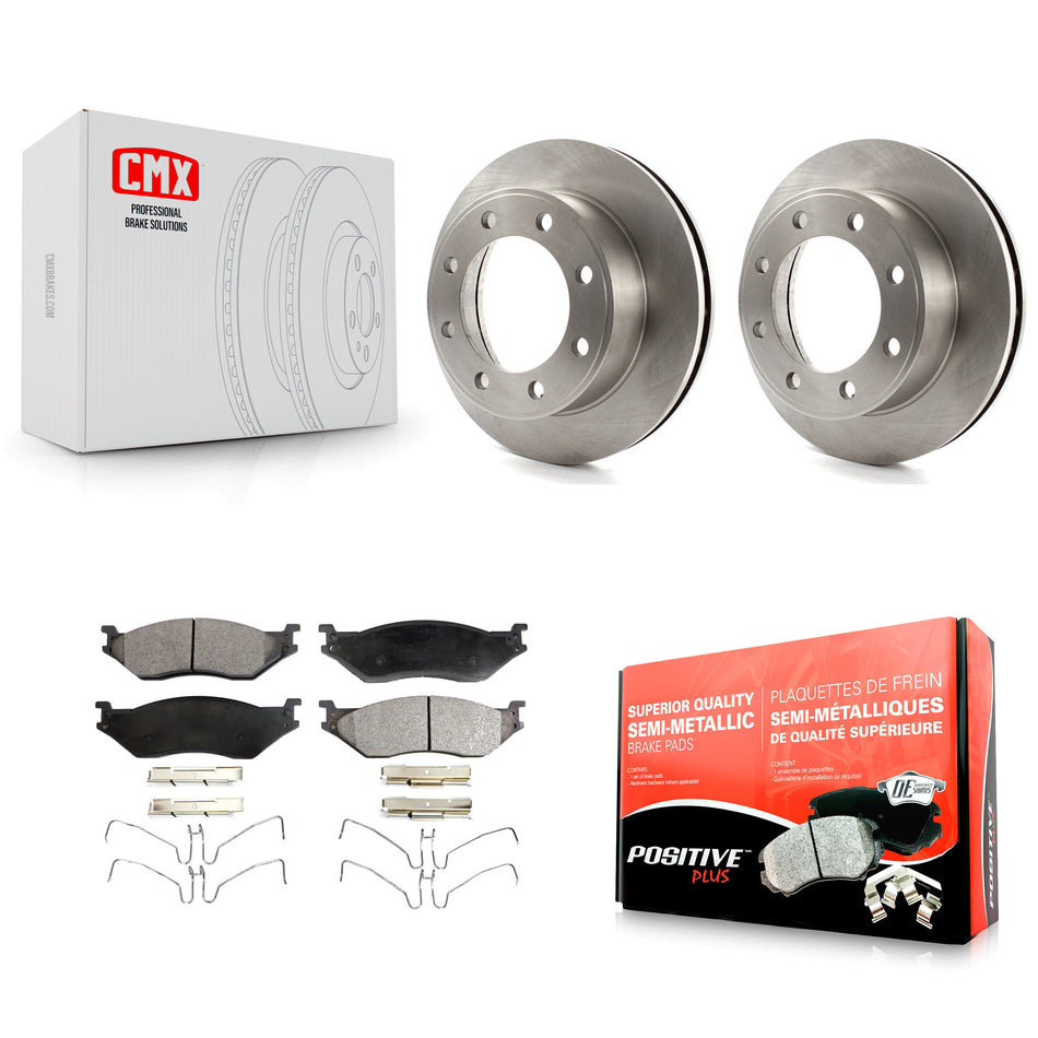 Front Disc Brake Rotors And Semi-Metallic Pads Kit For Ford F-550 Super Duty F-450 K8F-100119