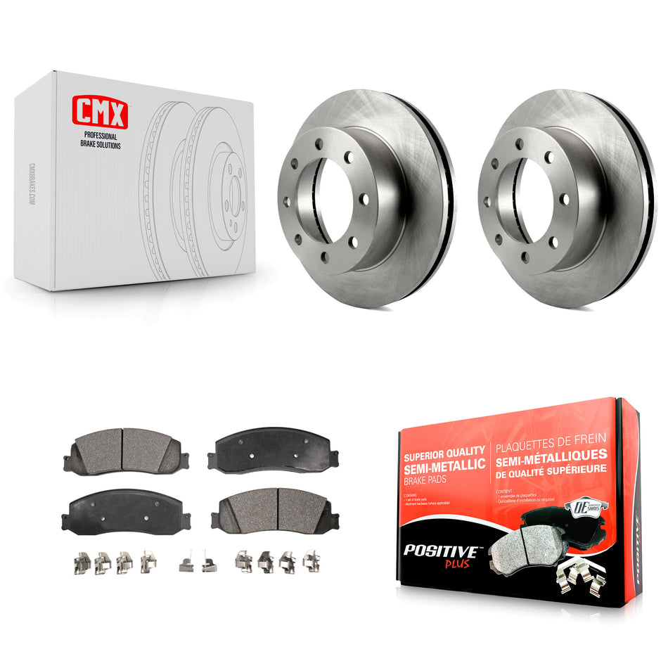 Front Disc Brake Rotors And Semi-Metallic Pads Kit For Ford F-350 Super Duty F-250 4WD K8F-100136