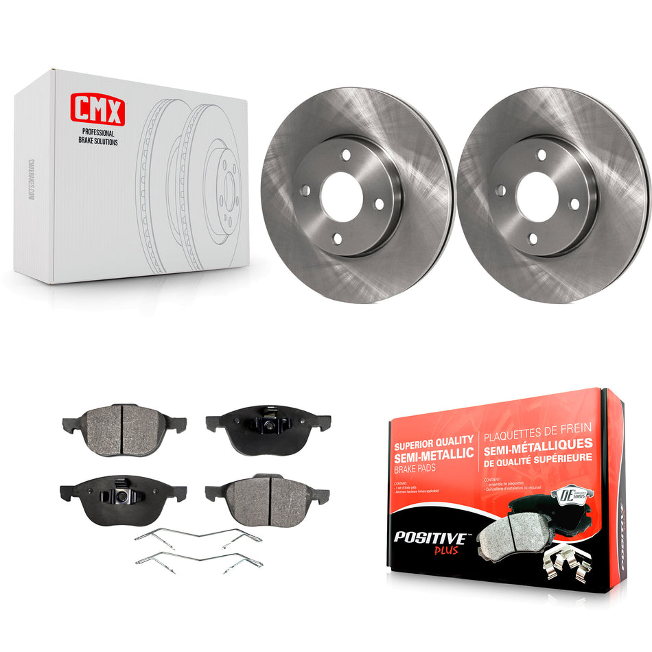 Front Disc Brake Rotors And Semi-Metallic Pads Kit For 2005-2007 Ford Focus K8F-100142