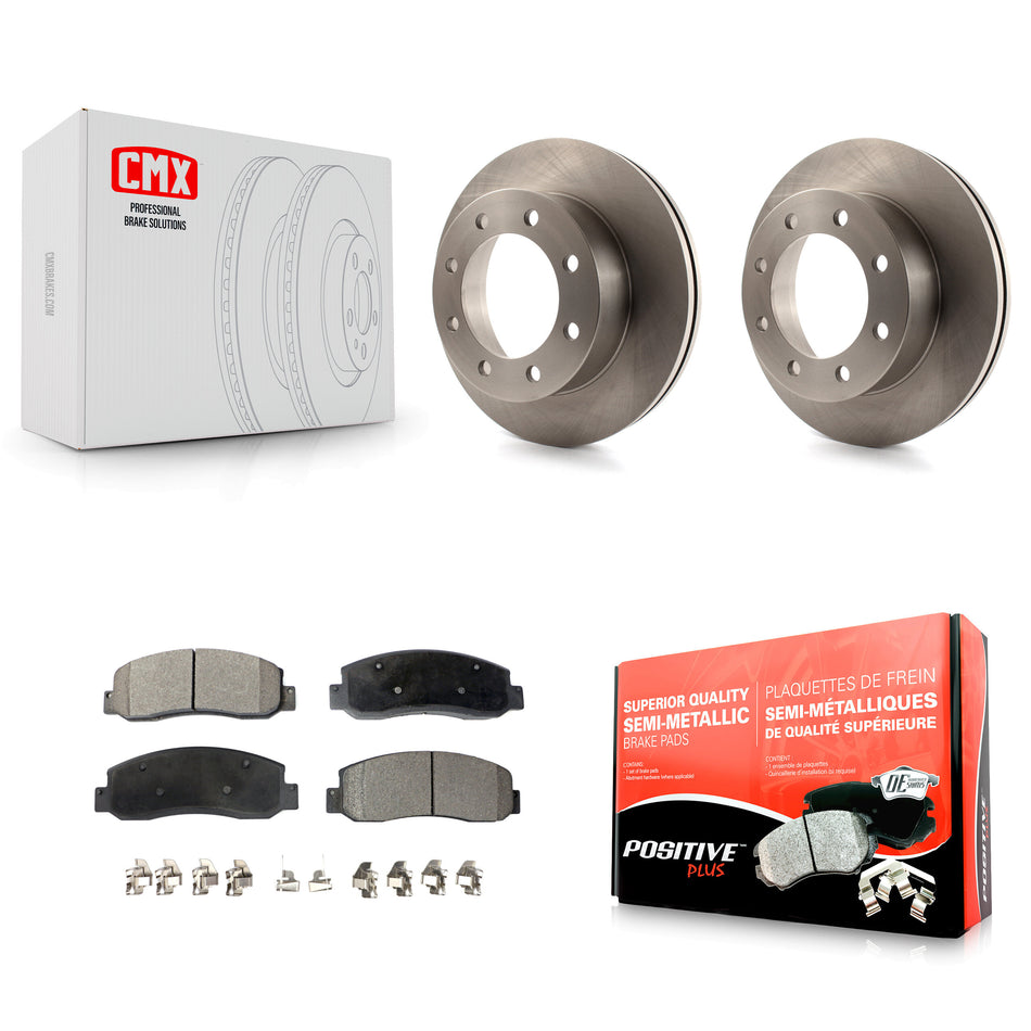 Front Disc Brake Rotors And Semi-Metallic Pads Kit For Ford F-350 Super Duty F-450 K8F-100144