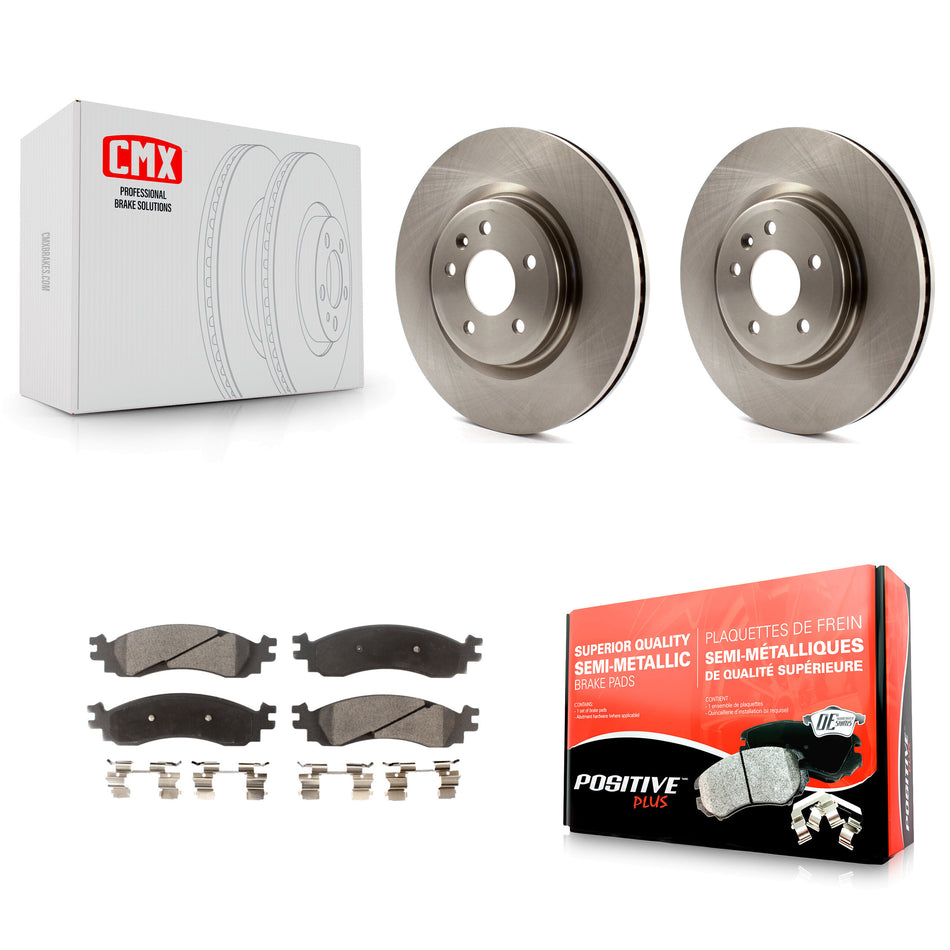 Front Disc Brake Rotors And Semi-Metallic Pads Kit For 2010-2012 Ford Taurus SHO K8F-100161