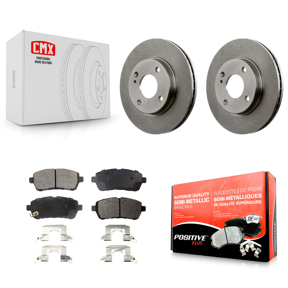 Front Disc Brake Rotors And Semi-Metallic Pads Kit For Ford Fiesta K8F-100168