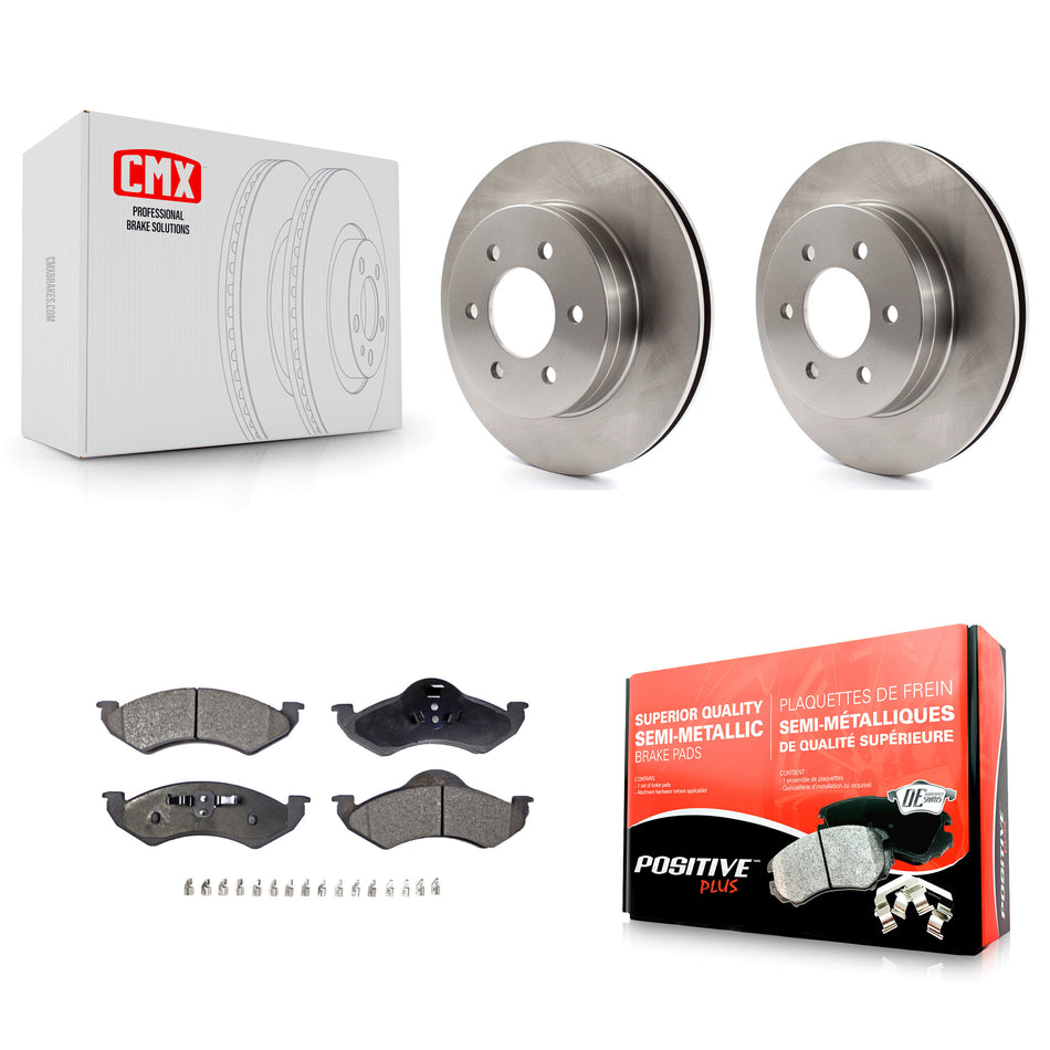 Front Disc Brake Rotors And Semi-Metallic Pads Kit For 2000-2002 Dodge Dakota Durango K8F-100189