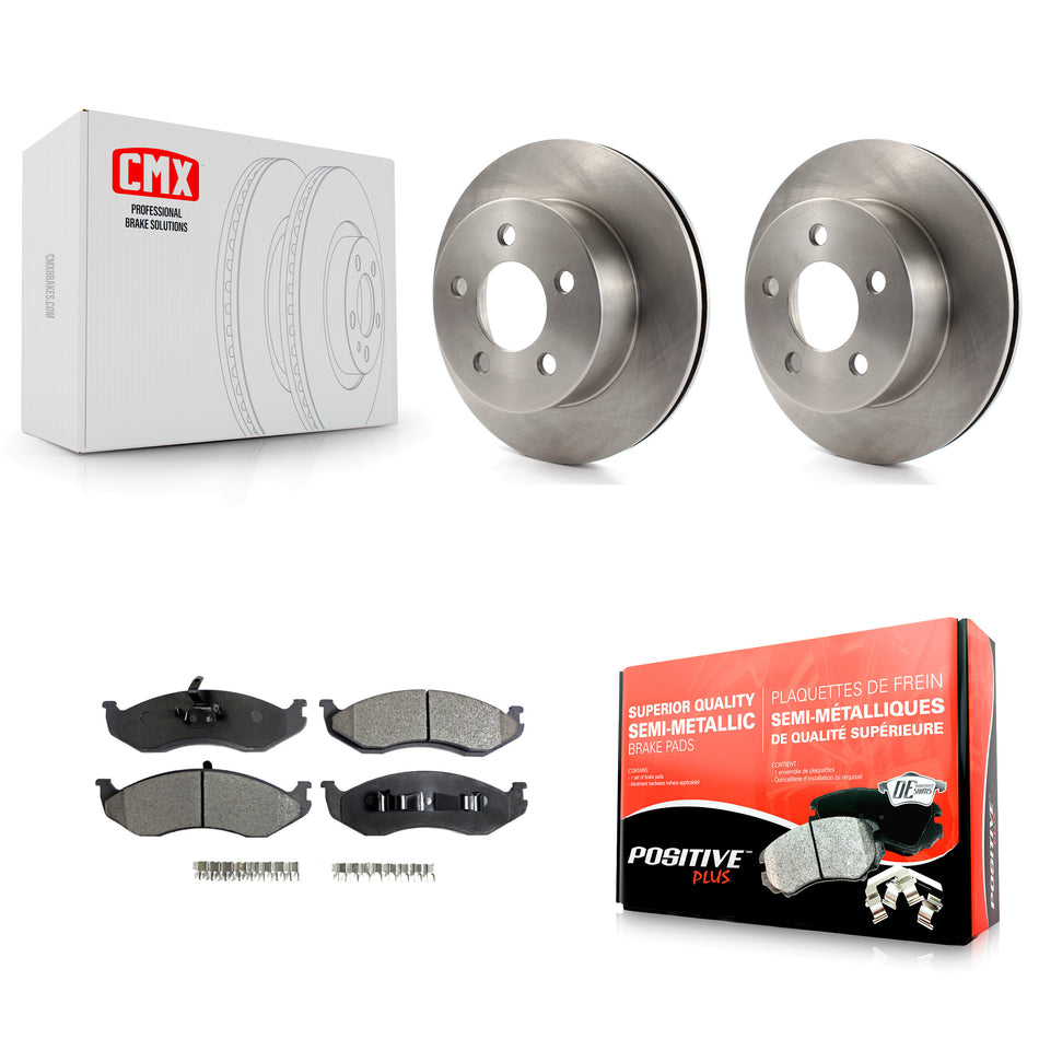 Front Disc Brake Rotors And Semi-Metallic Pads Kit For Jeep Wrangler Cherokee Grand Wagoneer TJ K8F-100200