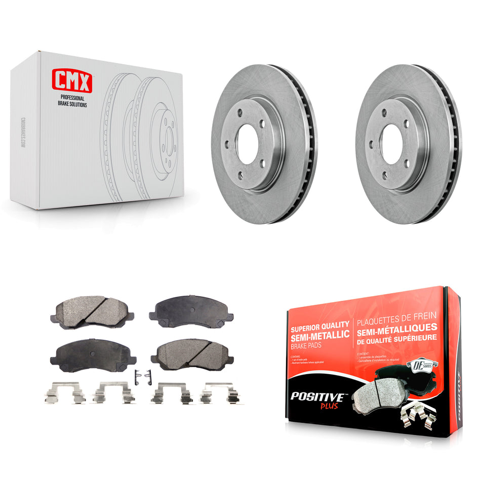 Front Disc Brake Rotors And Semi-Metallic Pads Kit For Dodge Caliber Mitsubishi Lancer K8F-100223