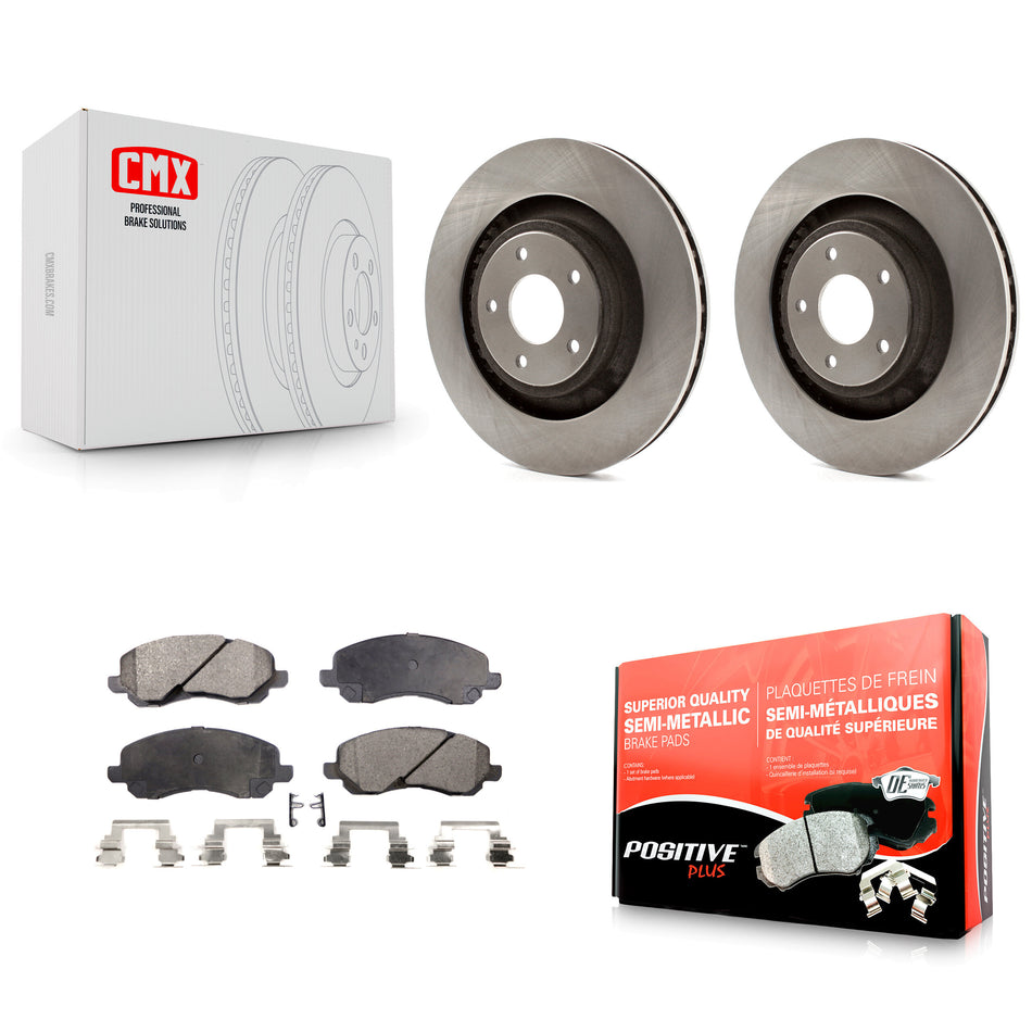 Front Disc Brake Rotors And Semi-Metallic Pads Kit For 2012-2012 Chrysler 200 Dodge Avenger With 340mm Diameter Rotor K8F-100233