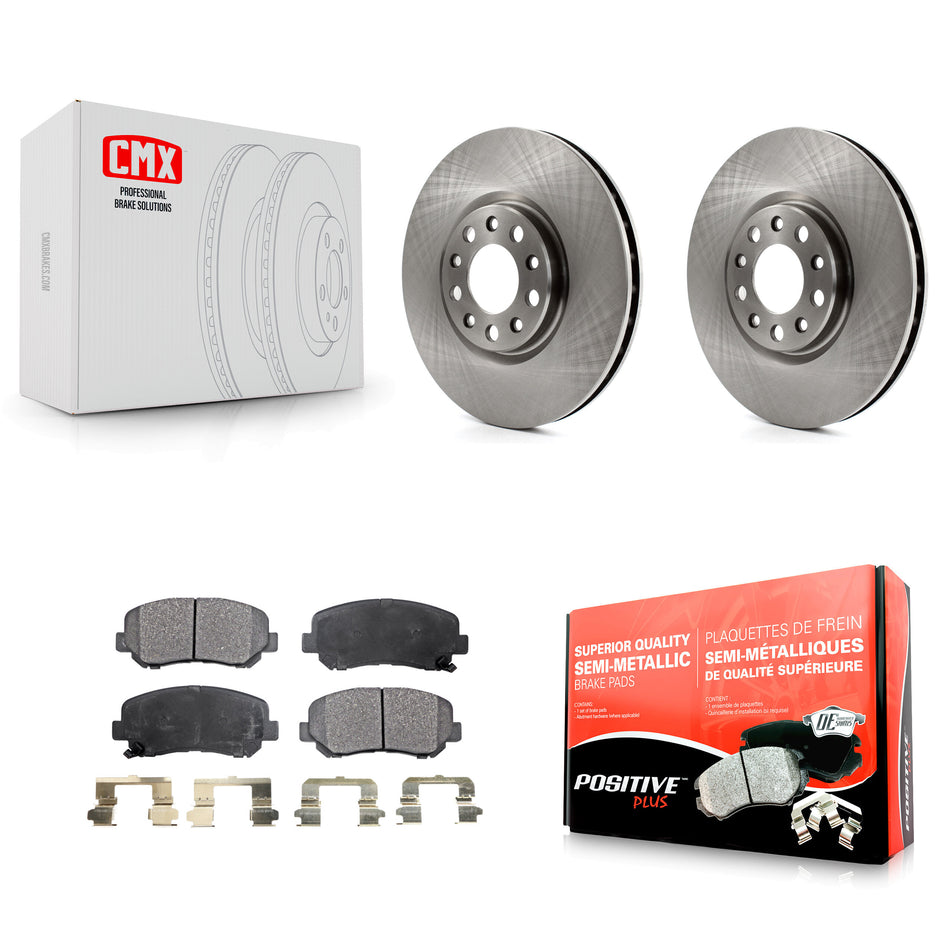 Front Disc Brake Rotors And Semi-Metallic Pads Kit For Dodge Dart Chrysler 200 K8F-100240